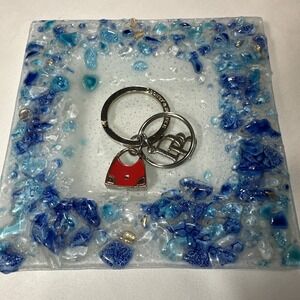 Dooney & Bourke Enamel Red Purse Key Fob Chain Purse Charm